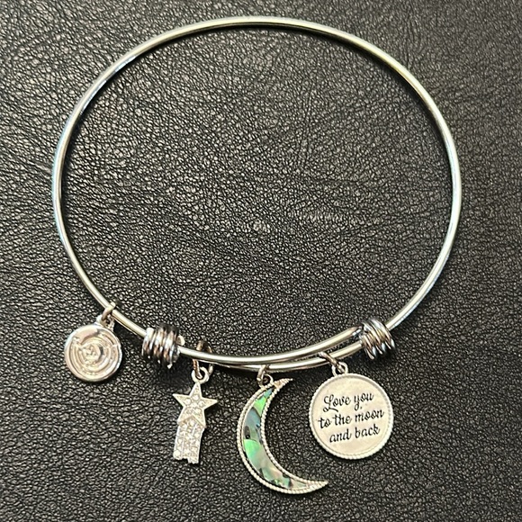 Love This Life Abalone Inlay Moon & Crystal Shooting Star Bracelet - Picture 1 of 13